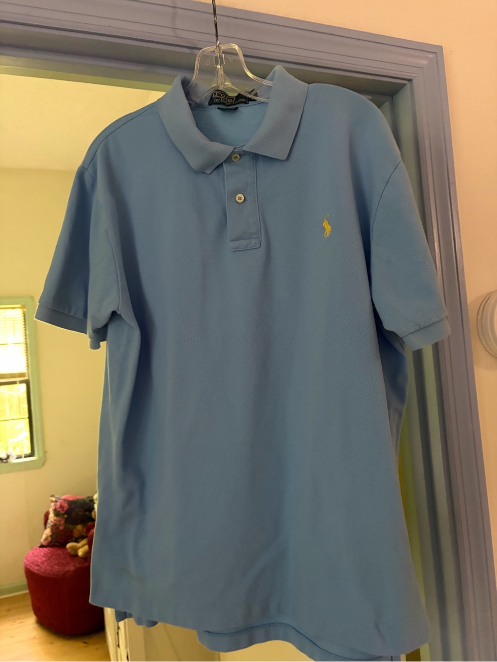 Ralph Lauren Light Blue Polo with Yellow Pony Logo